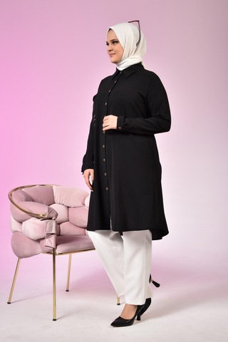 Buyuk Beden Tunik Tesettur Kadin Ayrobin Kumas 001