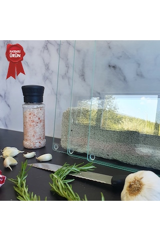 Decorita Cam Kesme Tahtası - Cam Kesme Tablası - 3'lü Takım Saydam