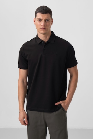 Tommylife Tommy Life Siyah Basic Göğüs Logolu Standart Kalıp Triko Polo Yaka Erkek T-shirt - 87768 Siyah