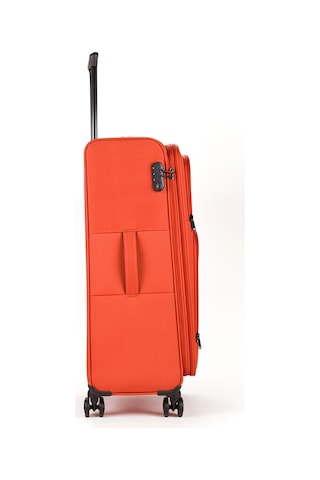 Fossil Unisex Kumaş Büyük Boy Ultra Hafif Şifreli Körüklü Kendi Etrafında Dönebilen Valiz 013-01 Turuncu
