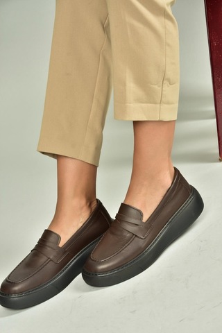 Fox Shoes U555026103 Kahverengi Hakiki Deri Günlük Kadın Ayakkabı Kahverengi-hakiki Deri