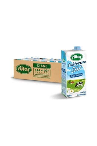 Sütaş Laktozsuz Süt 12 x 1 L