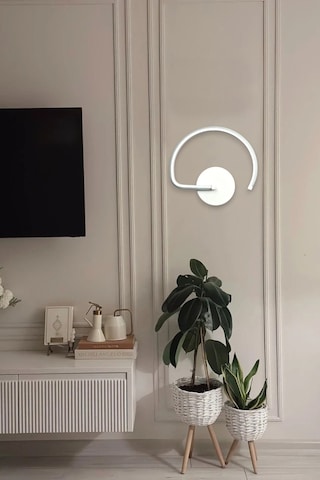 Gigi Aplik Beyaz Renk Modern Tasarım - Hol - Banyo - Salon - Yatak Odası Gün Işığı Led Aplik Beyaz