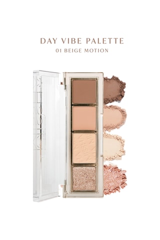 Yoğun Pigmentli Mat Ve Işıltılı Tonlar Barındıran 4'lü Far Paleti Day Vibe Palette 1 Beige Motion 1