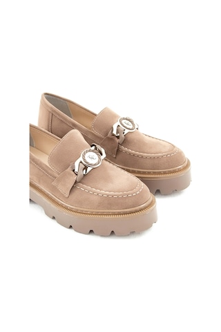 Tamer Tanca Kadın Vegan Vizon Loafer Ayakkabı 817 0890 Bn Ayk Sk22/23 Vızon Suet Vizon