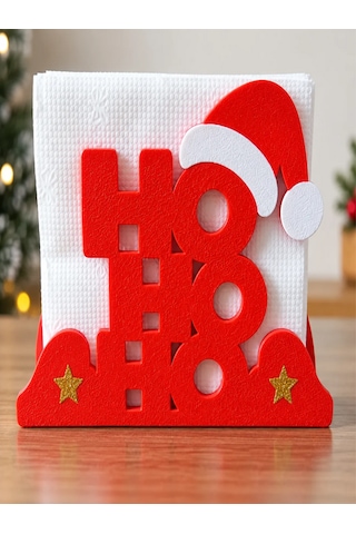 Ho Ho Ho Figürlü Peçetelik Kırmızı