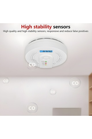 Supermarket1 Küçük Ve Hafif 3'lu Karbonmonoksit Algılayıcı - 999ppm Hassas, Yüksek Sesli Alarm, Lcd Ekran, Pil Dahil