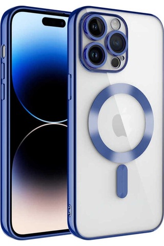 Apple Uyumlu iPhone 14 Pro Kılıf Kamera Korumalı M-safe Wireless Şarj Özellikli Zore Demre Kapak Lila