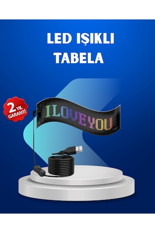 Rgb Renkli Led Ekran Tabela Usb Bağlantılı Ve Kayan Yazı Destekli Çok Renkli