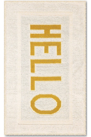 Hello Doğal Pamuklu 2'li Banyo Paspas & Halı Seti 60x100 50x60 Bej Bej