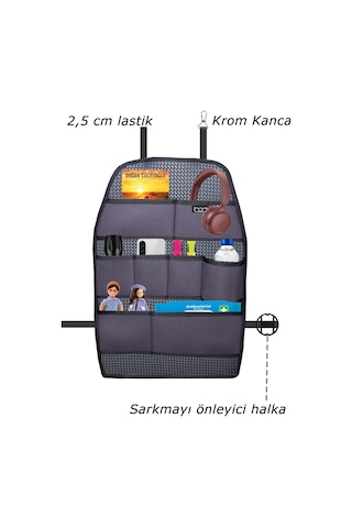 Bod Koltuk Arkası Düzenleyici Araç İçi Organizer