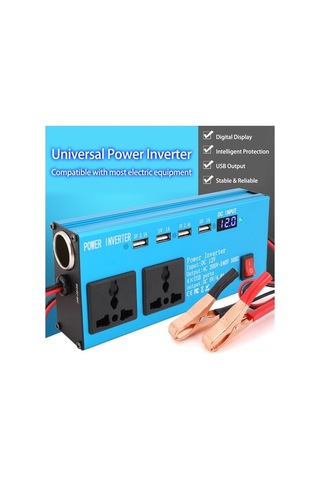 Supermarket1 Tüm Araba İhtiyaçlarınız İçin 12v Dc-220v Ac Dönüştürücü, 200w Güç İndüktör, 9 Güvenlik, Usb Çıkışlı, Dijital Göstergeli