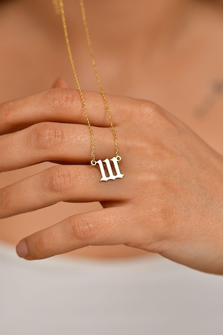 Erdobia Gold 111 Melek Sayısı Gümüş Sezgi Kolyesi N10194