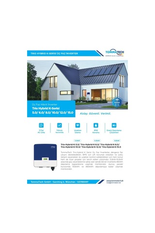 Tommatech Trio Hybrid K 8.0kw Üç Faz İnverter Ong-tt-30-hy-8.0-t-tf-h