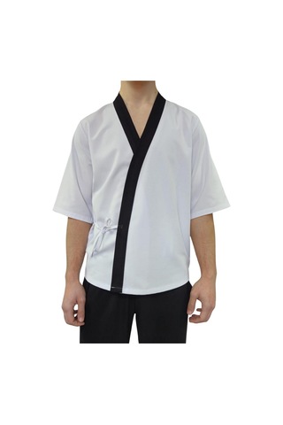 Formteks Sushi Şef Kimono Ceketi Beyaz Siyah Kırmızı