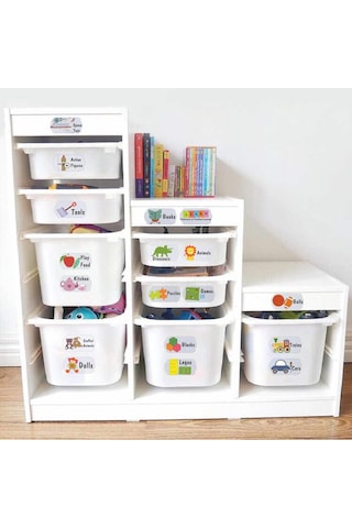 MSticker Eğlenceli Renkli Oyuncak Kutusu Sticker-organizer Etiket-renkli Baskılı 30 Parça