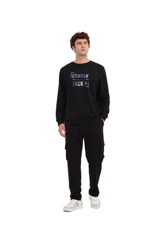 Lumberjack Ola 16id26-1 0 Yaka Erkek Sweat - Siyah