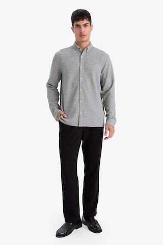 Defacto Regular Fıt Polo Yaka Penye Uzun Kollu Gömlek F9049ax26spgr210 Gri-gr210