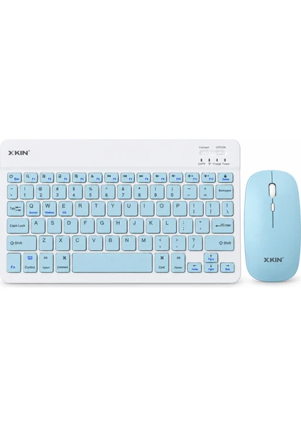 Xkın Xk-kb01 Kablosuz Klavye Mouse Seti Wireless Sessiz Tuşlu Şarjlı İpad Tablet Telefon Pc Macos Android Uyumlu