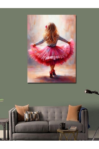 Kanvas Tablo Pembe Tütüyle Küçük Kız 50cmx70cm