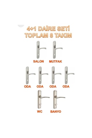 Bravo Kapı Kolu Aynalı 4+1 Daire Seti 6 Adet Oda 2adet Wc Ön Arka
