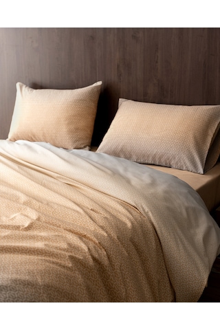 Mathis King Size Pamuklu Baskılı Nevresim Takımı - Bej/antrasit 8684427230053 Çok Renkli