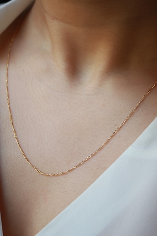 Diamine 14 Ayar Altın İnce Figaro Zincir Kolye