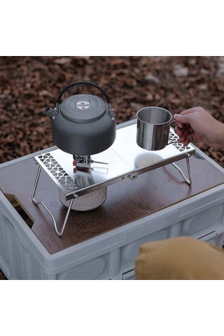 Geeksen Stainless Steel Çadır Masası, Fırın Uyumlu, Katlanabilir, Taşınabilir Depolama Çantası İle, Çıkışlar İçin Mini Masa, Isı Yalıtımı Sağlar Çok Renkli