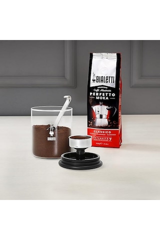 Bialetti - Kahve Saklama Kavanozu - 250gr - Silikon Contalı Hava Geçirmez Kapak - Paslanmaz Ölçü Kaş Sku: Smg8690010159540 Açık