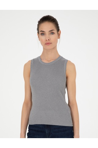 Pierre Cardin Kadın Gri Melanj Kazak /triko 50288575-vr086 Gri Melanj
