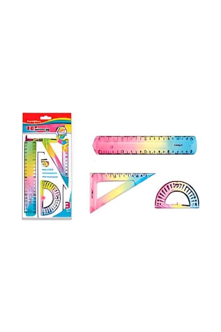 20 Cm Cetvel Seti Rengarenk