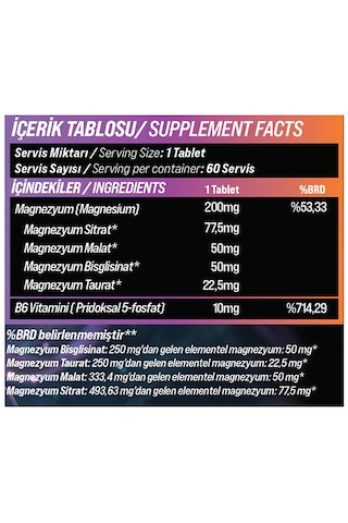 Grimlabs Oblıvıon Magnesium Malate , Citrate , Bisglisinat , Taurat Complex 60 Tablet