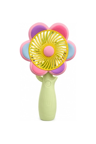 Mini El Fanı Usb Şarjlı Type-c Bağlantılı 3 Kademeli Taşınabilir Elektrikli Fan Masaüstü Ve El Tipi Kullanım Renk Serinletici Fan Yeşil Sarı Pembe Papatya . 91356899