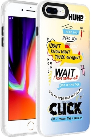Apple Uyumlu iPhone 8 Plus Kılıf Desenli Zore Dragon Sert Kapak Kelimeler