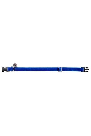 Kadife Zilli Ayarlanabilir Kedi Boyun Tasması 22-30 Cm Lacivert-18502