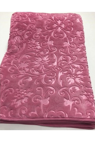 Merinos Elegans Çift Kişilik Battaniye Çiçek Desen Battaniye Fuşya