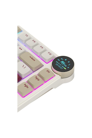 Royal Kludge N80 Low Profile Kablosuz Us Gaming Klavye Beyaz-kırmızı