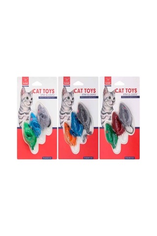 Nunbell Kedi Oyuncağı Tüylü Fare 3'lü