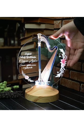 Arp Figürlü Kişiye Özel Led Lamba Müzisyenler Ve Müzik Öğretmenleri İçin Özel Tasarım Hediye