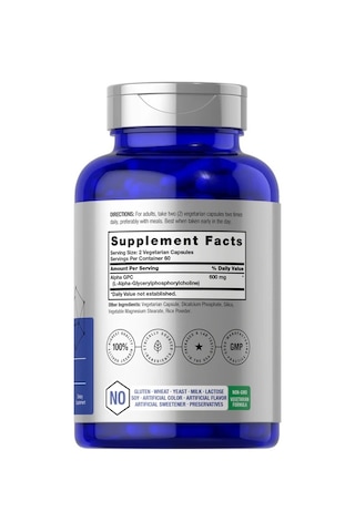 Alpha Gpc 600 Mg 120 Veg. Capsules