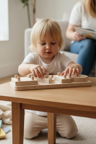 Ahşap 4'lü Puzzle Geometrik Yapboz