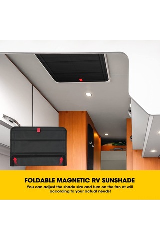 Konesam Katlanabilir Manyetik Karavan Tavan Perdesi, Uv Koruma Ve Gizlilik Sağlayan 16'' 16'' Boyutunda Siyah Pencere Örtüsü