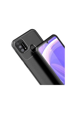 Samsung Uyumlu Galaxy M31 Kilif Tam Koruma Karbon Tasarim Negro Silikon 426916022