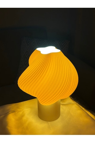3d Baskı Modern Abajur Modeli Masa Ve Gece Lambası Beyaz