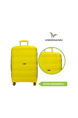 Vegmann Polipropilen Pp Atlas Sarı Orta Boy Valiz Sarı