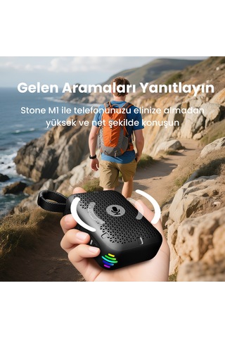 Nowgo Stone M1 5w Su Geçirmez Taşınabilir Bluetooth 5.4 Hoparlör Gri