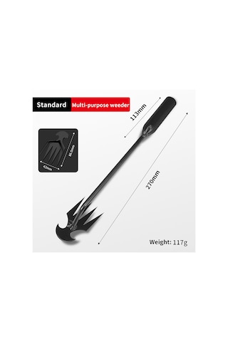 Xindoker "çok Amaçlı Bahçe Çapası - Yabani Ot Temizleme Ve Toprak Kazma Aleti Siyah Kısa Model "
