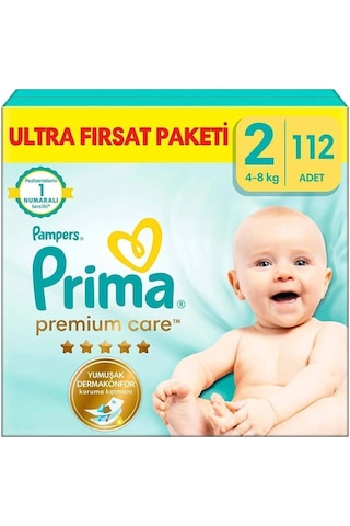 Prima Premium Care Bebek Bezi Fırsat Paketi 2 Beden 112 Adet Standart