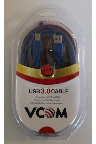 Vcom Cu301 1.5Mt Mavi Usb 3.0 Yazıcı Kablosu
