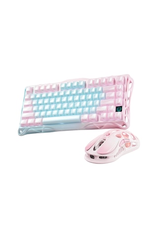 Gravastar Mercury K1 Lite Mekanik Gaming Klavye Ve M1 Pro Kablosuz Optik Mouse Seti, Aurora Mist Optik